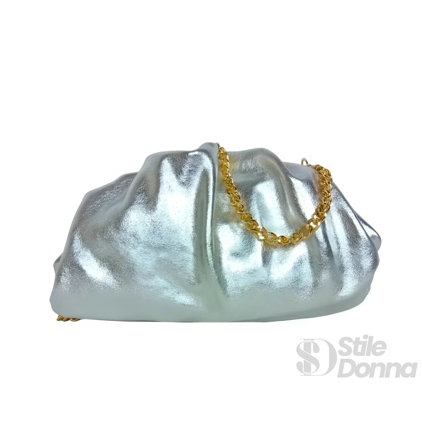 Stile Donna Bags - Romola Clutch Metallizzata in Vera Pelle