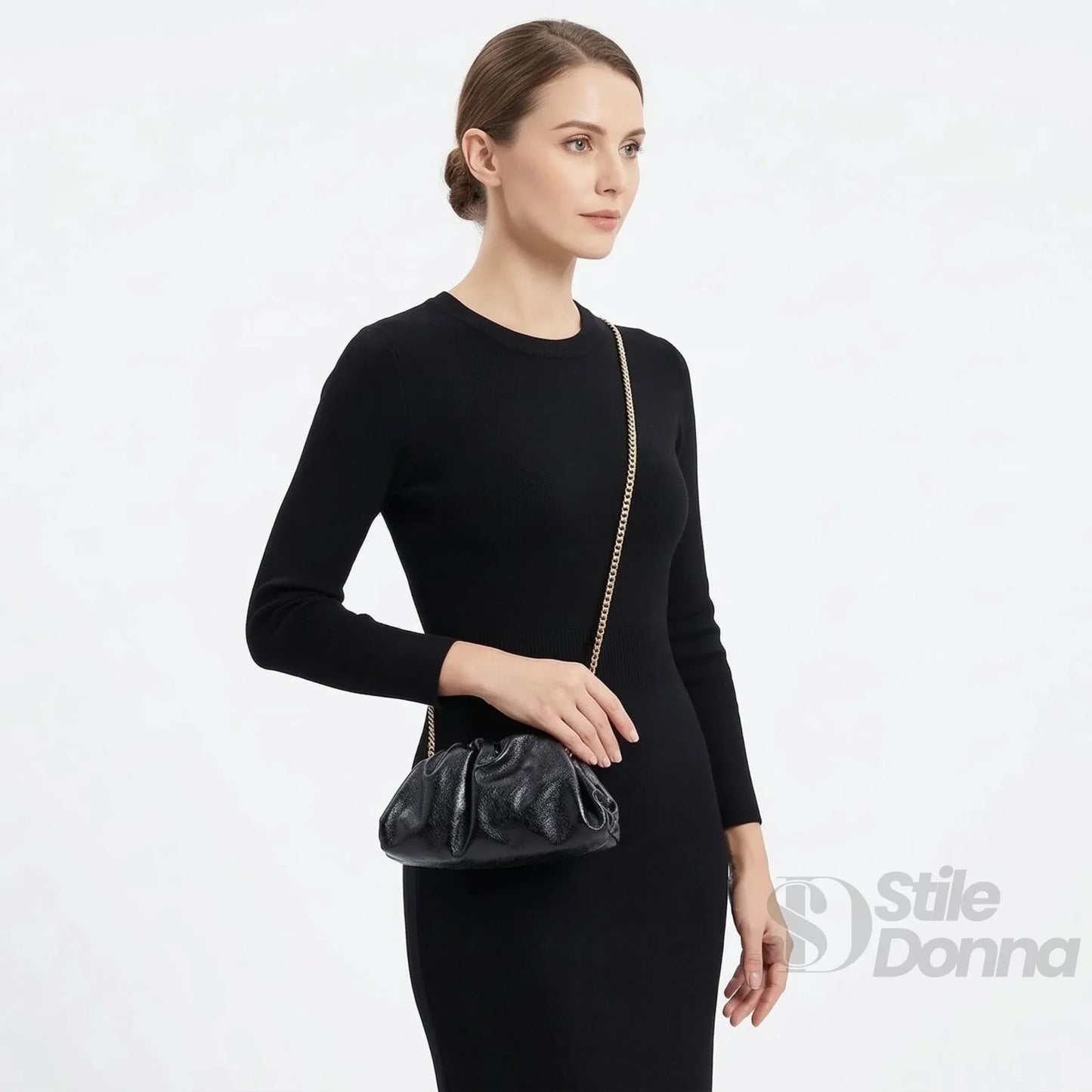 Stile Donna Bags - Romola Clutch Metallizzata in Vera Pelle