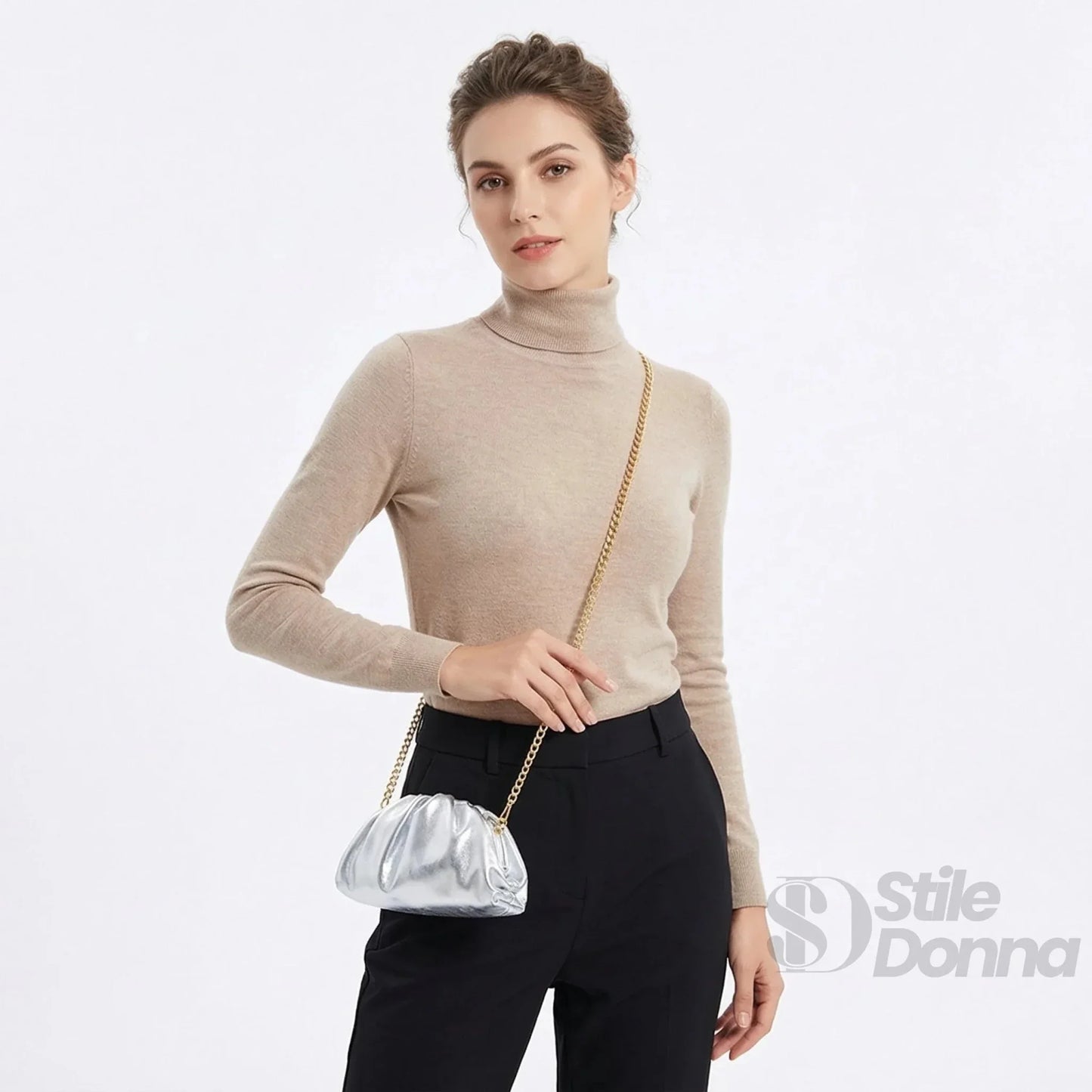 Stile Donna Bags - Romola Clutch Metallizzata in Vera Pelle