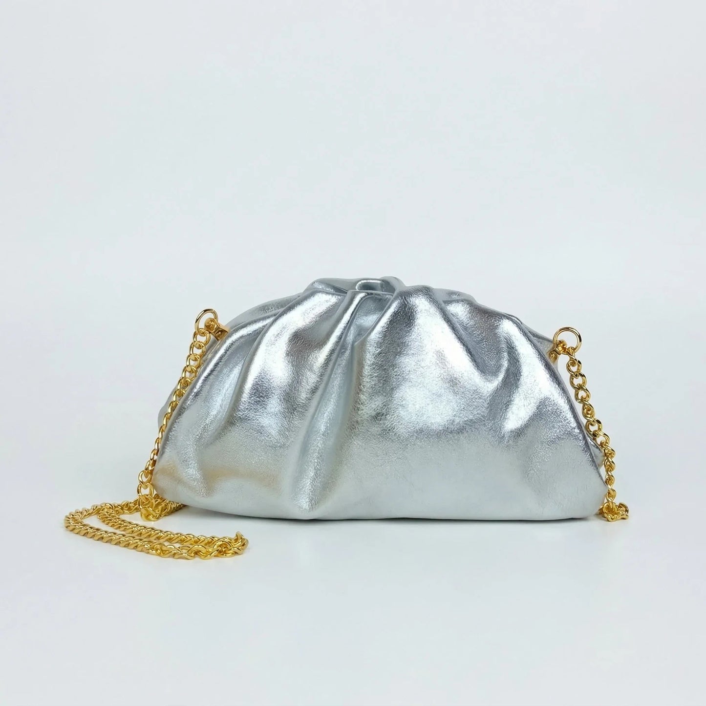 Stile Donna Bags - Romola Clutch Metallizzata in Vera Pelle
