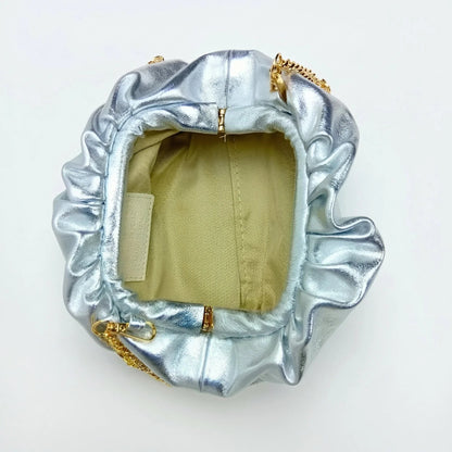Stile Donna Bags - Romola Clutch Metallizzata in Vera Pelle