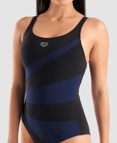 Arena Costume Intero Donna Isabella Wing 010351-570 Nero-Blu | Piscina Coppa C