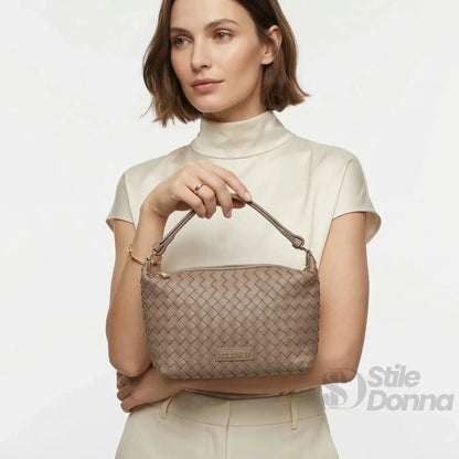 Coconuda Borsa Intrecciata in Ecopelle con Manico