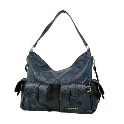 Coconuda Borsa Shopper in Ecopelle Nera con Tasche Multiple