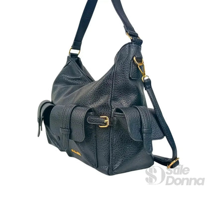 Coconuda Borsa Shopper in Ecopelle Nera con Tasche Multiple