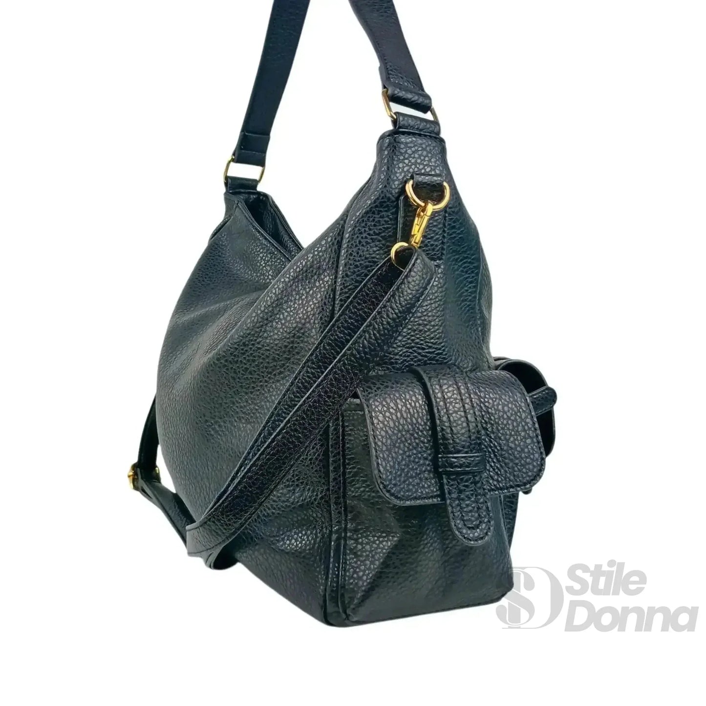 Coconuda Borsa Shopper in Ecopelle Nera con Tasche Multiple