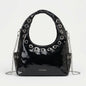 Coconuda Faux Leather Shoulder Bag with Chain and Eyelets