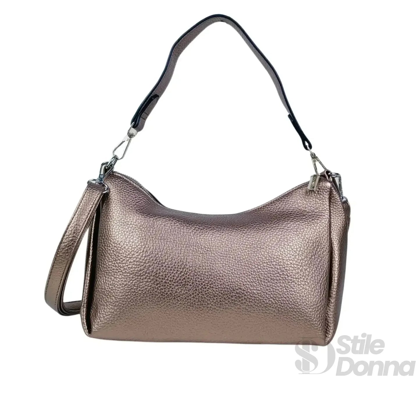 Coconuda Borsa in Ecopelle Rosa Oro Metallizzato con Perline
