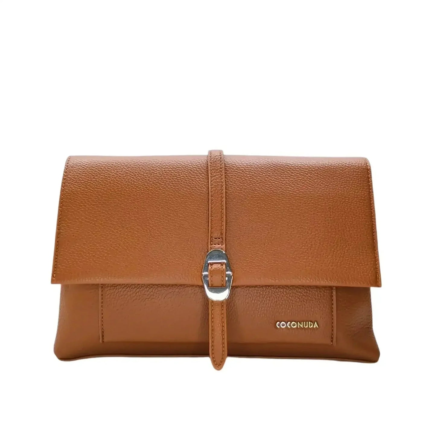 Coconuda Pochette in Ecopelle Marrone con Chiusura a Scatto