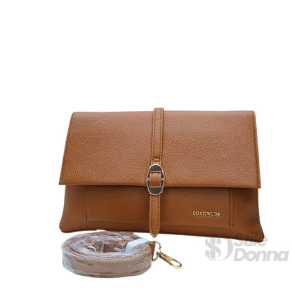 Coconuda Pochette in Ecopelle Marrone con Chiusura a Scatto