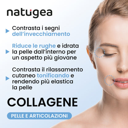 Collagene marino idrolizzato per pelle e articolazioni 2200mg – Peptan® Tipo 1 con Acido Ialuronico e Vitamina C