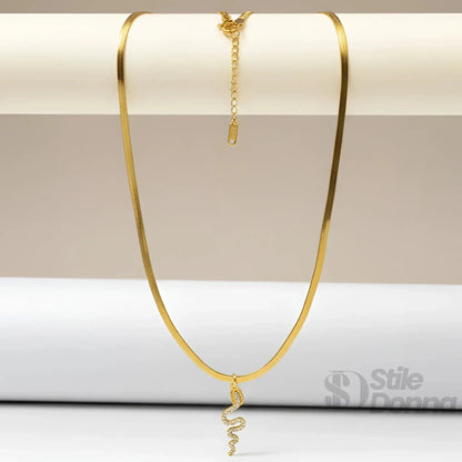 Stile Donna Bags - Collana con Ciondolo Serpente in Cristallo