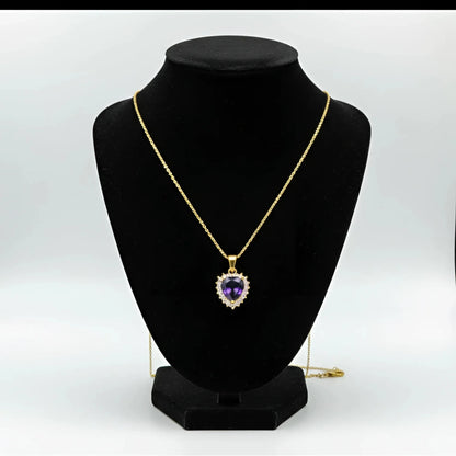 Stile Donna Bags - Collana con Aureola e Cuore Viola