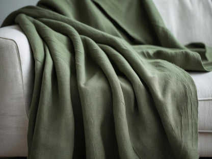 Foulard Arredo Verde Muschio – Copritutto in Cotone 260x280