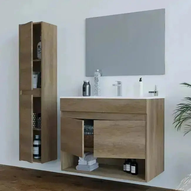 Hängeschrank 2 Türen 30X26X142H Nordische Eiche