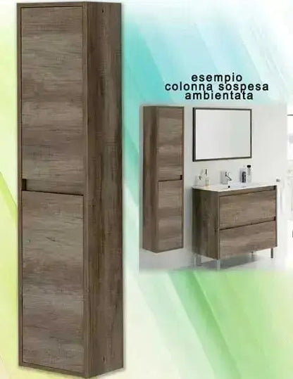 Hängeschrank 2 Türen 30X26X142H Nordische Eiche
