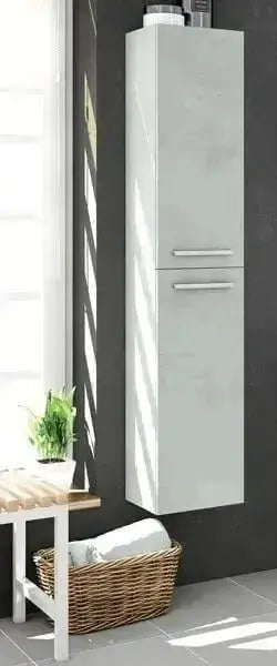 Hängender Badezimmerschrank aus Beton, 2 Türen, 30x25x150h