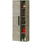 Athena Wall-Mounted Bathroom Column in Alaska Oak - Wall-mounted bathroom cabinet with doors and shelves