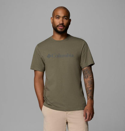 Columbia T-shirt Uomo CSC Basic Logo Cotone Biologico Verde - 2155001397