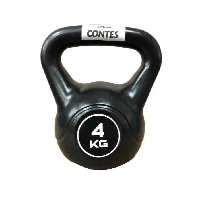 Contes manubrio Kettlebell da 4Kg in PVC con sabbia e maniglia antisfregamento