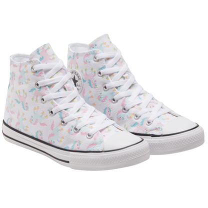 Converse scarpa sneakers da bambina alta con laccio Ctas HI 669816C white-multi-white