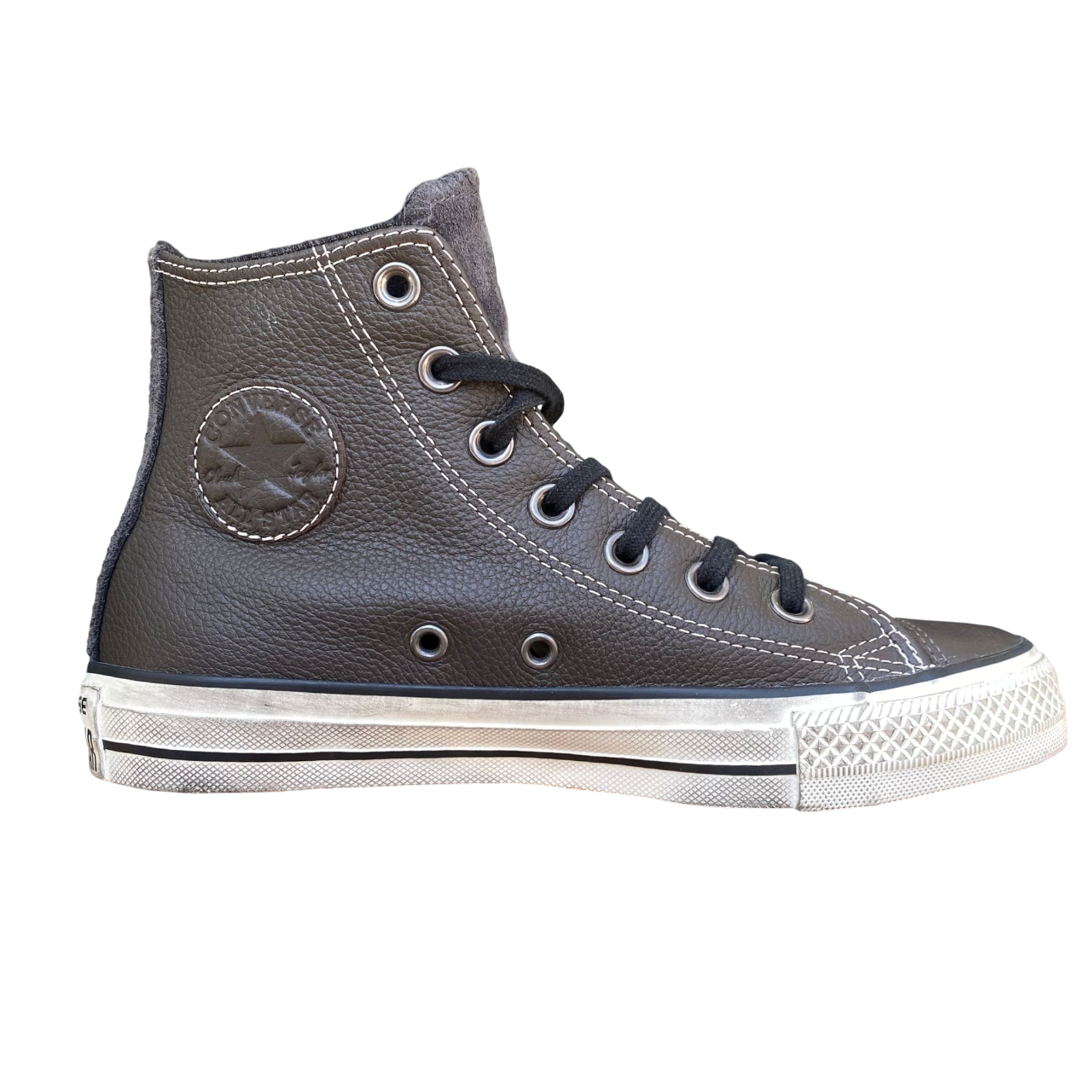 Converse All Star Chuck Taylor Distressed HI Unisex Pelle 158967C | Sneakers alta marrone