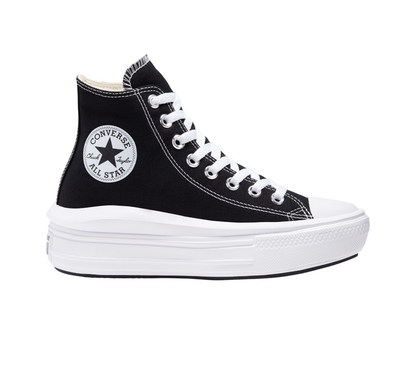 Converse Chuck Taylor All Star Move Sneakers Platform Donna Nero Bianco - 568497C