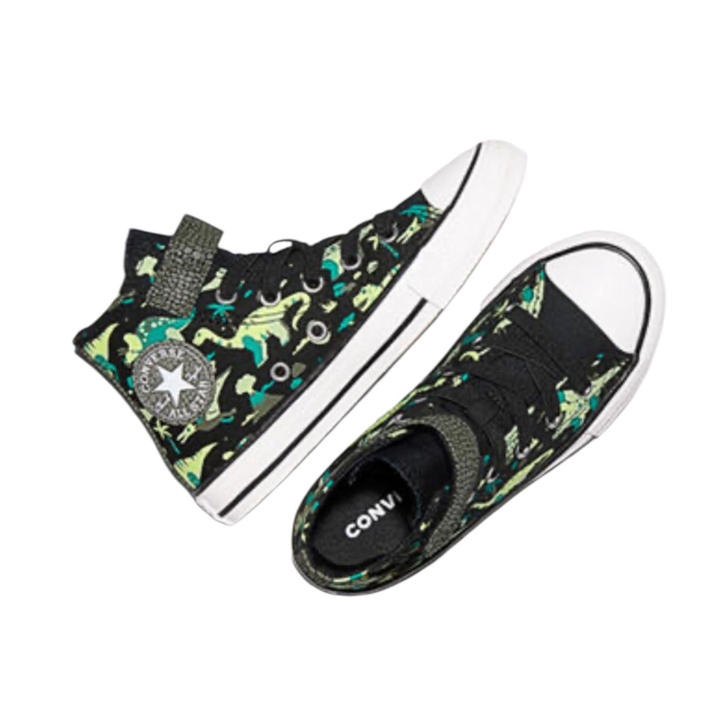Converse Chuck Taylor All Star Easy-On Dinos A15899C Nero Bianco Verde Sneakers Junior