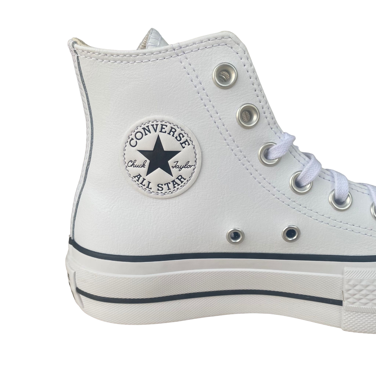 Converse All Star Chuck Taylor Donna Pelle 561676C | Sneakers Platform alta bianca