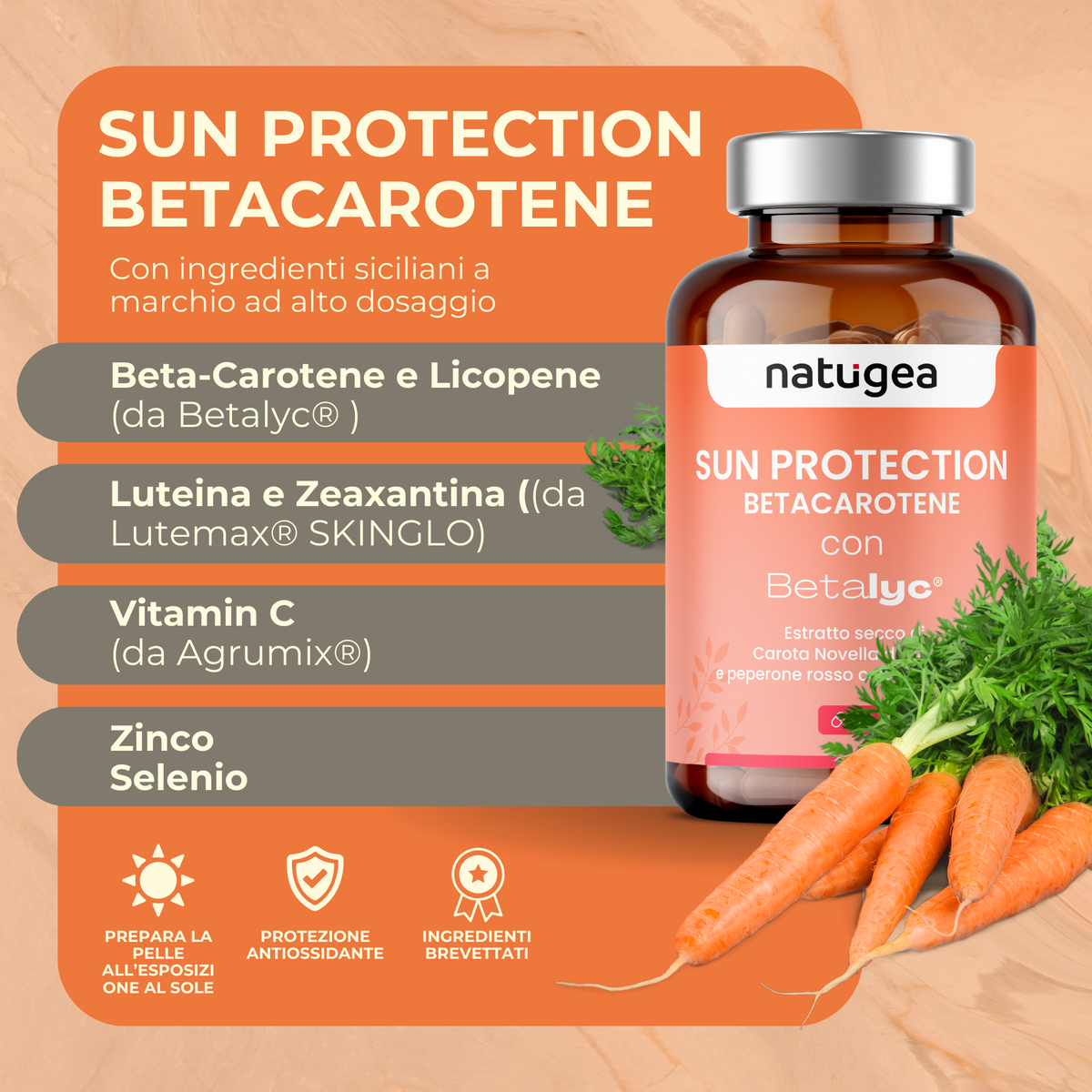 Betacarotene -  Acceleratore di abbronzatura con antiossidanti