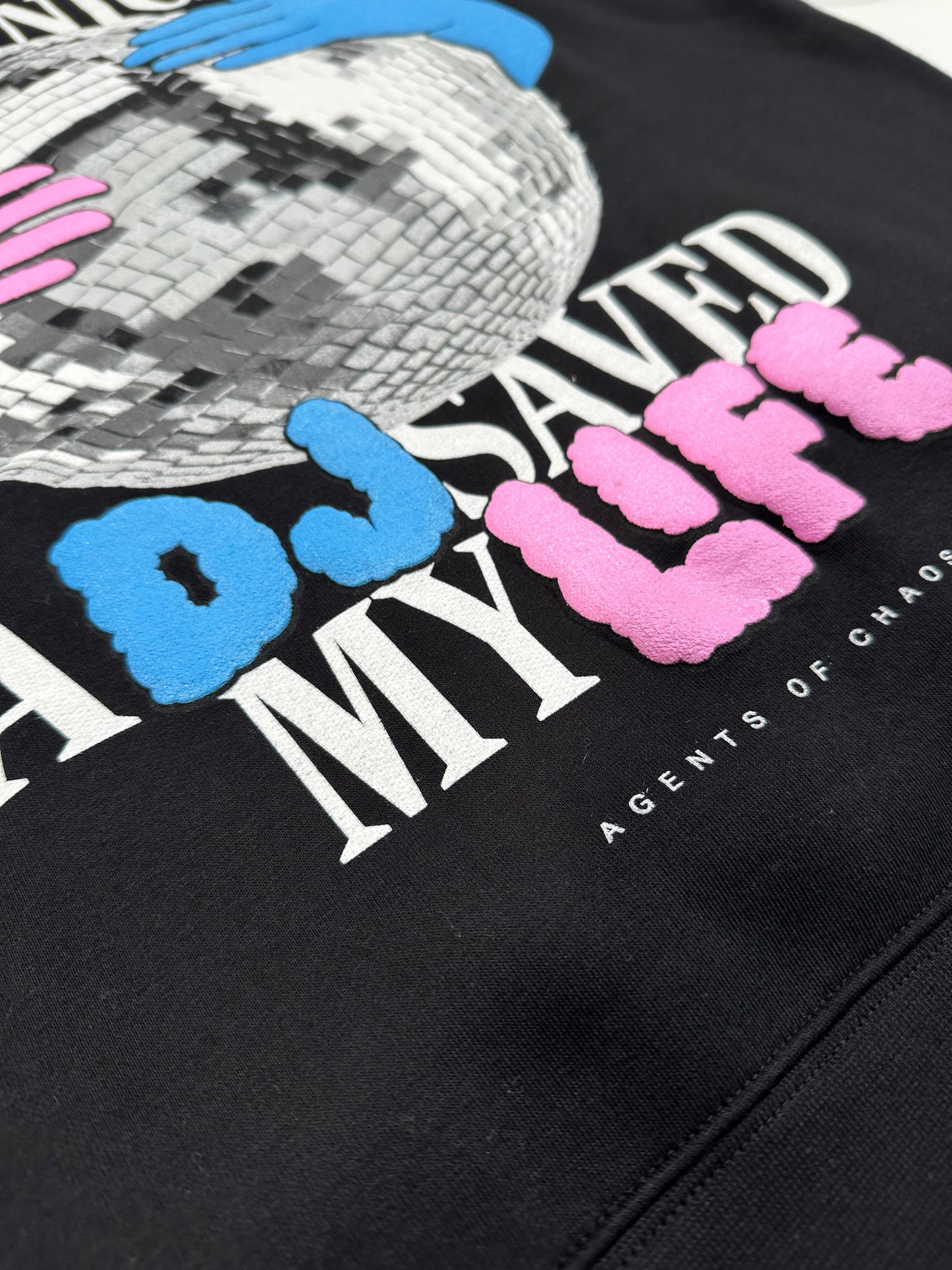Felpa pesante con cappuccio “Saved by the DJ”