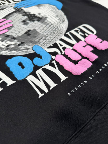 Felpa pesante con cappuccio “Saved by the DJ”
