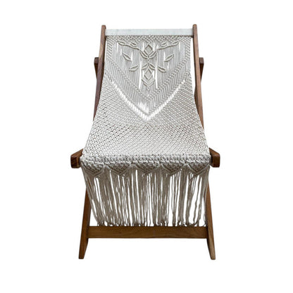 Sedia Tunisi Cotone - Marrone/Bianco, Rettangolare, 144x60x16cm