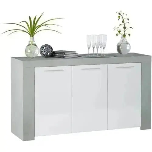 Credenza 3 Ante Ambit Cemento Bianco