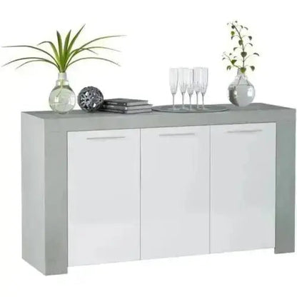 Credenza 3 Ante Ambit Cemento Bianco