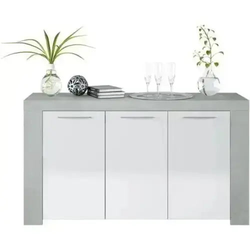 Credenza 3 Ante Ambit Cemento Bianco