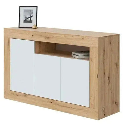 Credenza 3 ante rovere nodi-bianco