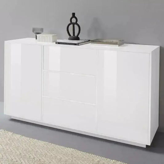 Highboard Bloom Sideboard Weiß lackiert 160 x 41,4 x 86 cm