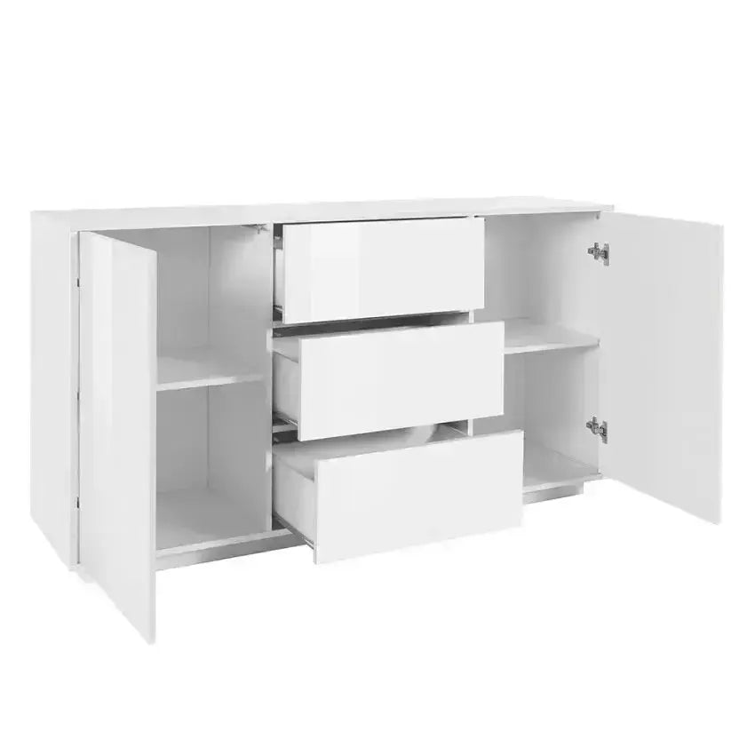 Highboard Bloom Sideboard Weiß lackiert 160 x 41,4 x 86 cm