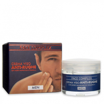 Face Complex Crema Viso Anti Rughe Per Uomo Con Acido Ialuronico e Vitamina E