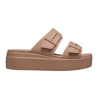 Crocs Sandalo Donna Brooklyn Buckle Low Wedge Zeppa 207431-2Q9 Latte