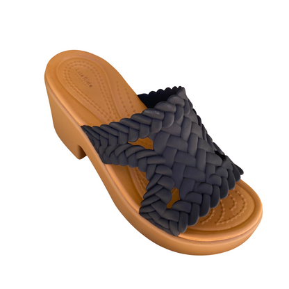 Crocs Brooklyn Woven Slide Sandalo Donna Nero con Tacco - 209979-001