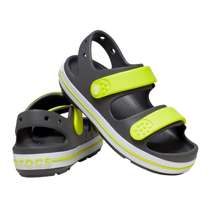 Crocs sandalo da bambino Crocband Cruiser 209423 1NJ grigio-giallo acido