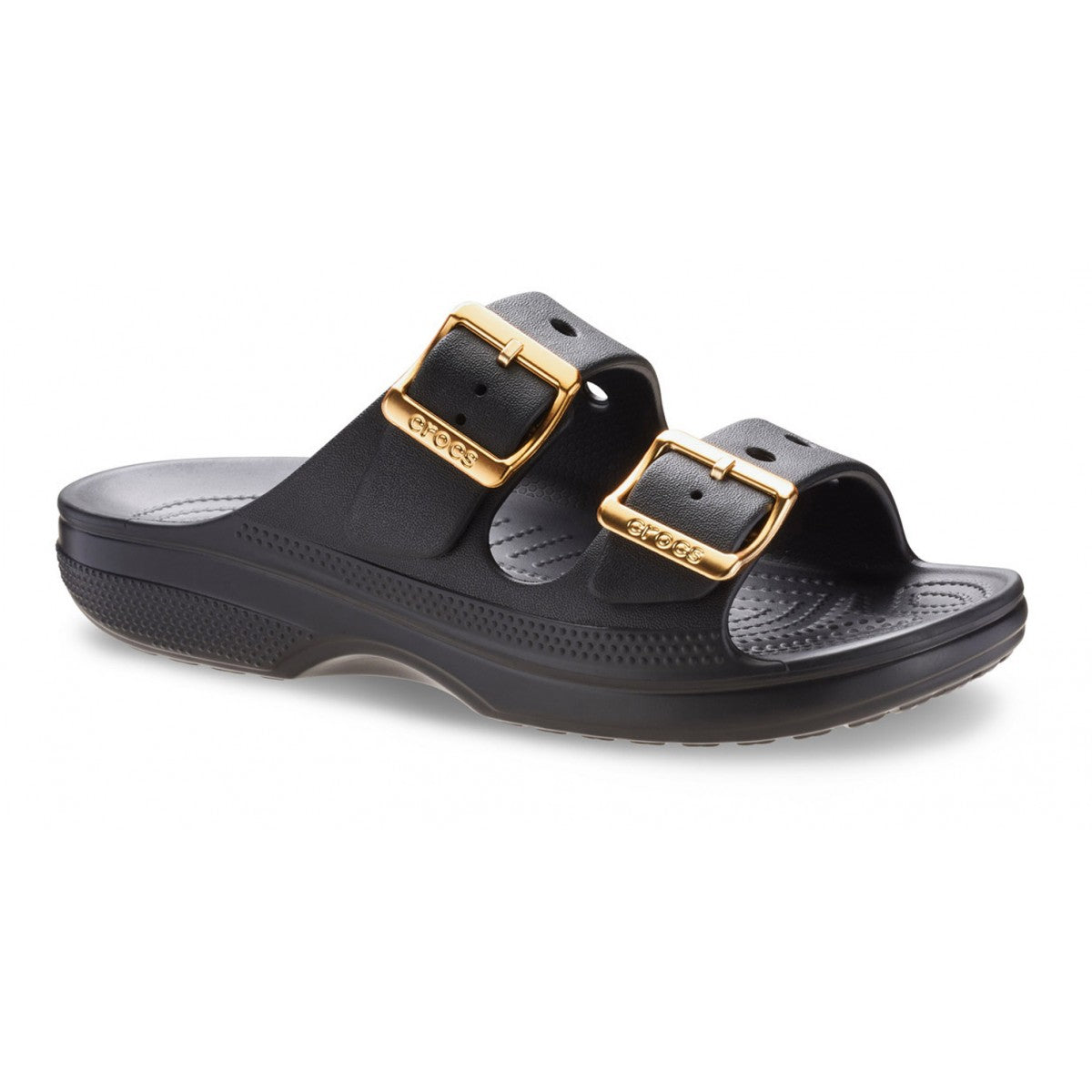 Crocs Saturday Metallic Buckle Sandal 213316-001 Black — Sandalo Donna