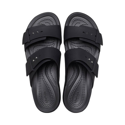 Crocs sandalo da donna con zeppa Brooklyn Buckle Low Wedge 207431-001 nero