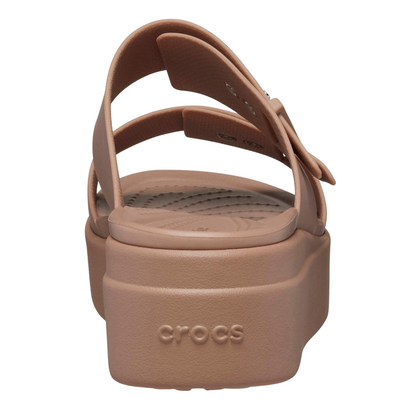 Crocs Sandalo Donna Brooklyn Buckle Low Wedge Zeppa 207431-2Q9 Latte