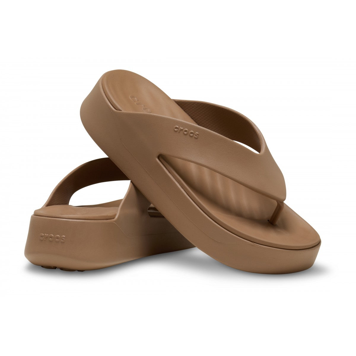 Crocs sandalo infradito da donna Getaway Platform Flip 209410-2JJ Milk Chocolate