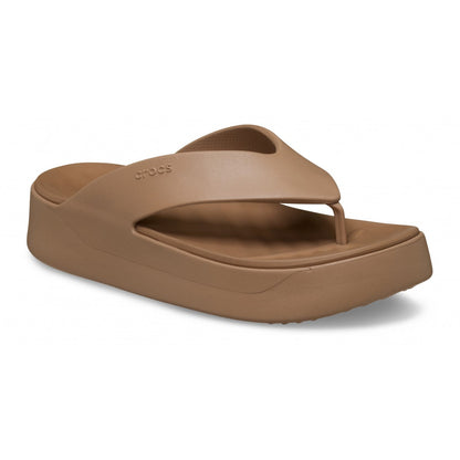 Crocs sandalo infradito da donna Getaway Platform Flip 209410-2JJ Milk Chocolate