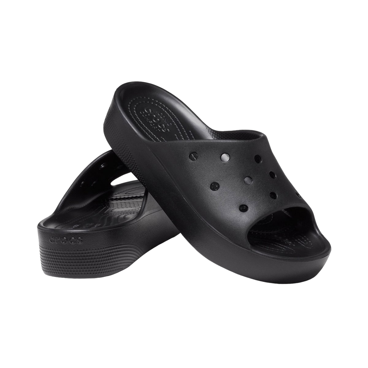 Crocs ciabatta con zeppa da donna Classic Slide 208180-001 nero