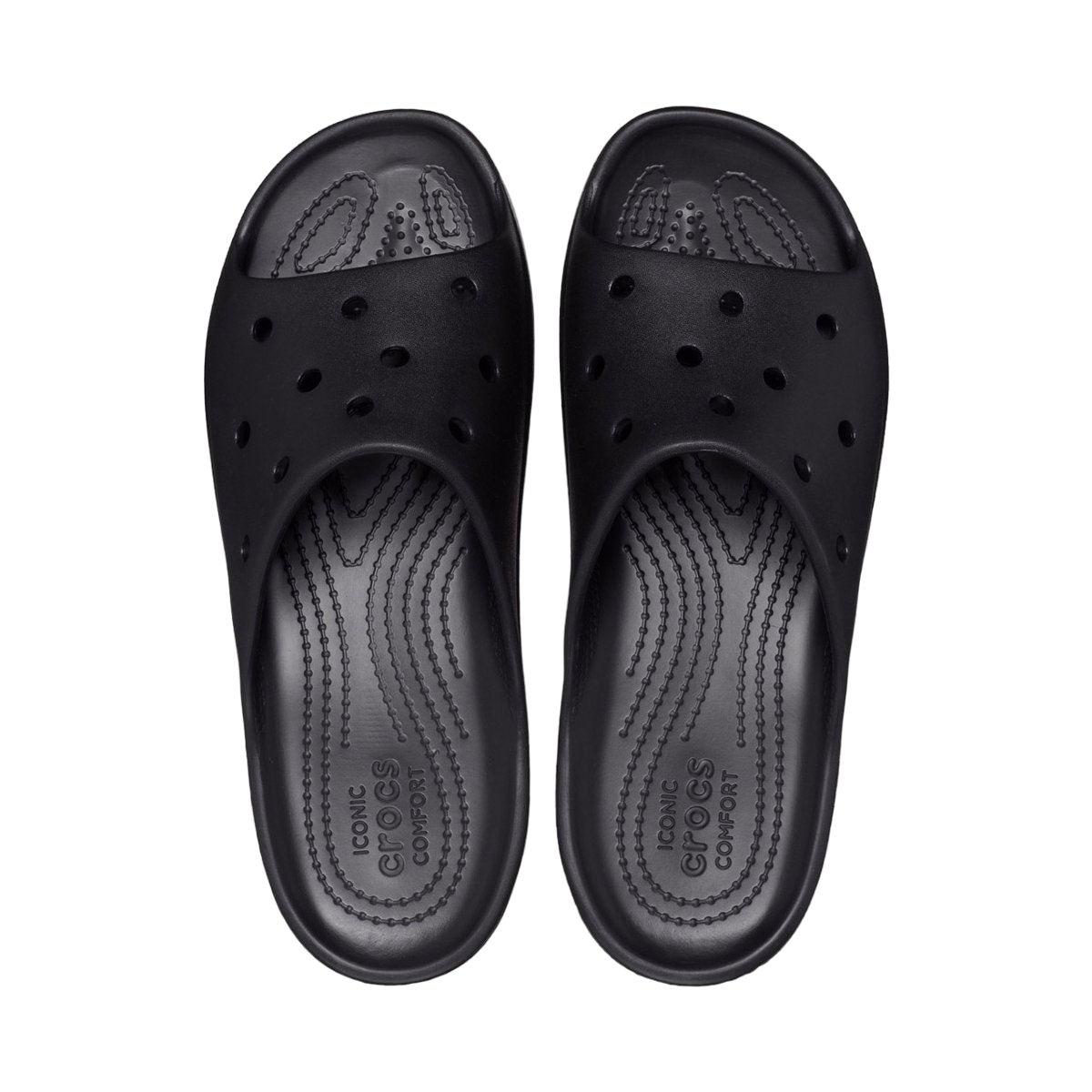 Crocs ciabatta con zeppa da donna Classic Slide 208180-001 nero